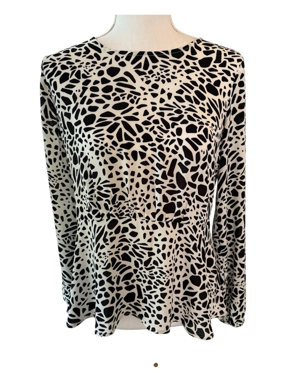 Loft Black and White Peasant Blouse.  Size 0